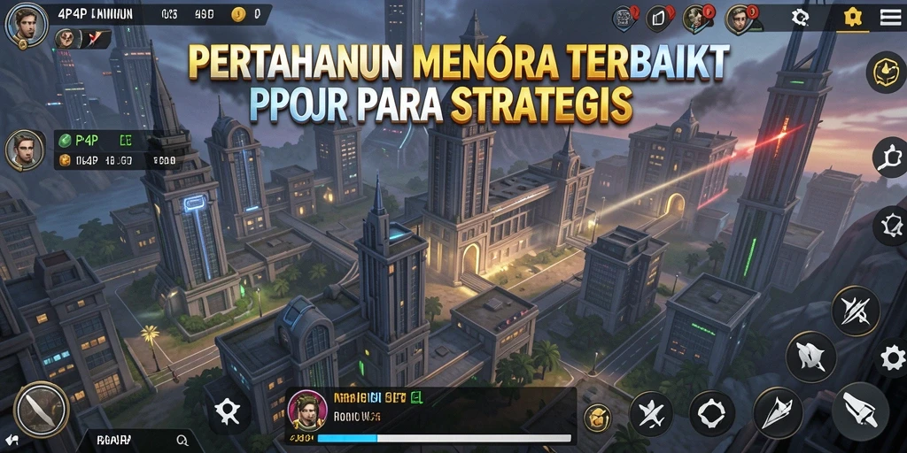 Screenshot menampilkan aksi seru di dalam game Tower Defense 4P4P.