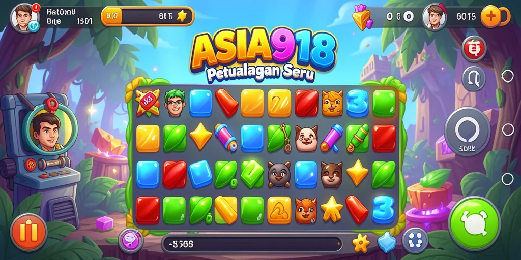 Tampilan menawan dari gameplay Match-3 yang seru dan penuh warna.