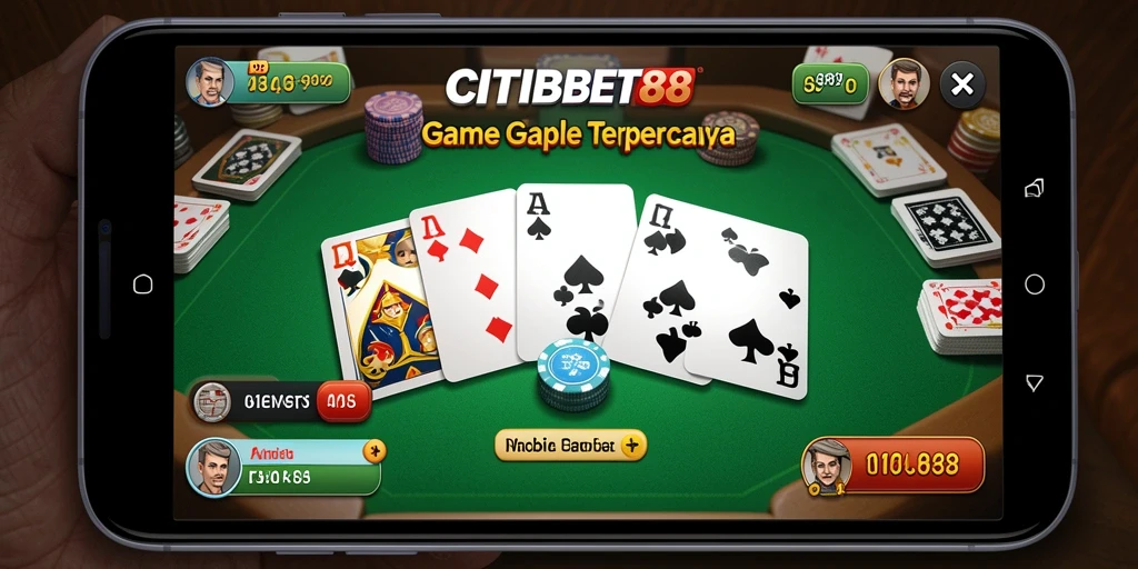 Gameplay seru dalam CITIBET88 saat bermain Gaple dengan teman.