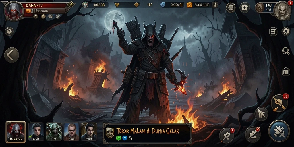 Screenshot gameplay DANA777 menampilkan suasana Horror yang mencekam.