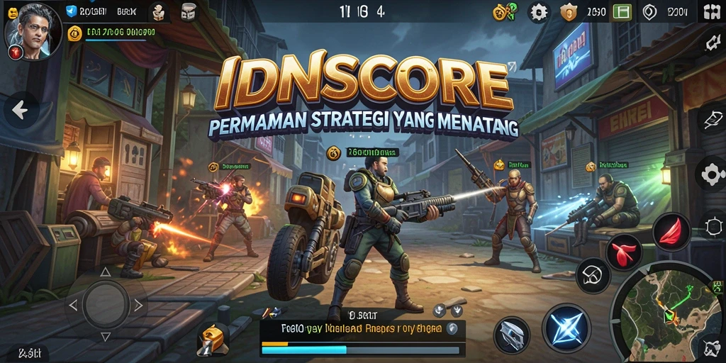 Gameplay IDNSCORE menunjukkan aksi strategis yang seru.
