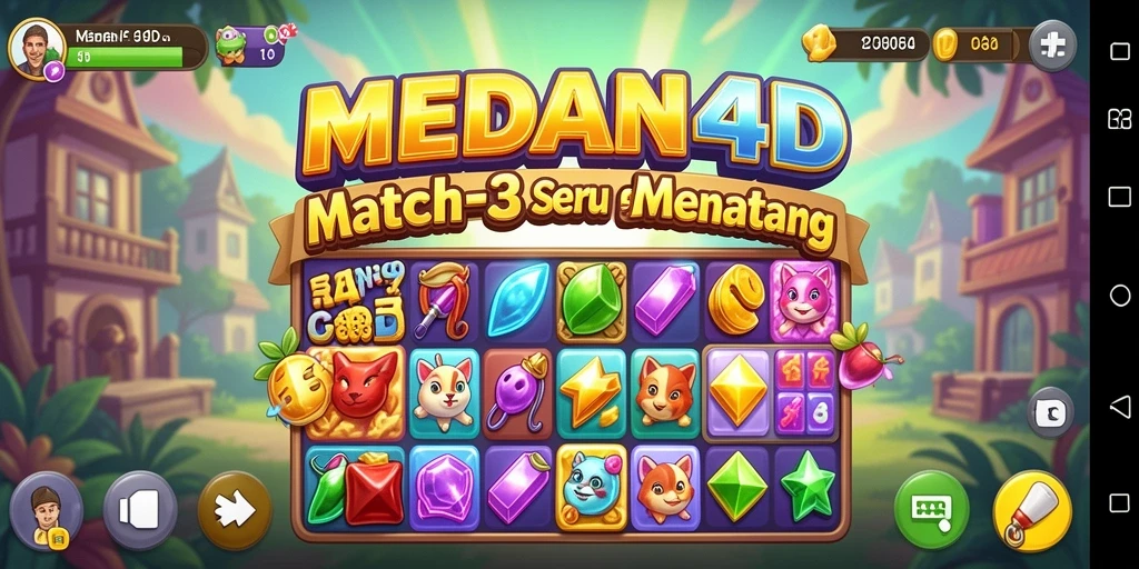 Gameplay seru dari MEDAN4D dengan tantangan Match-3.
