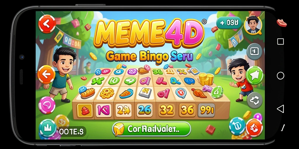 Tampilan gameplay seru dalam permainan Bingo MEME4D.