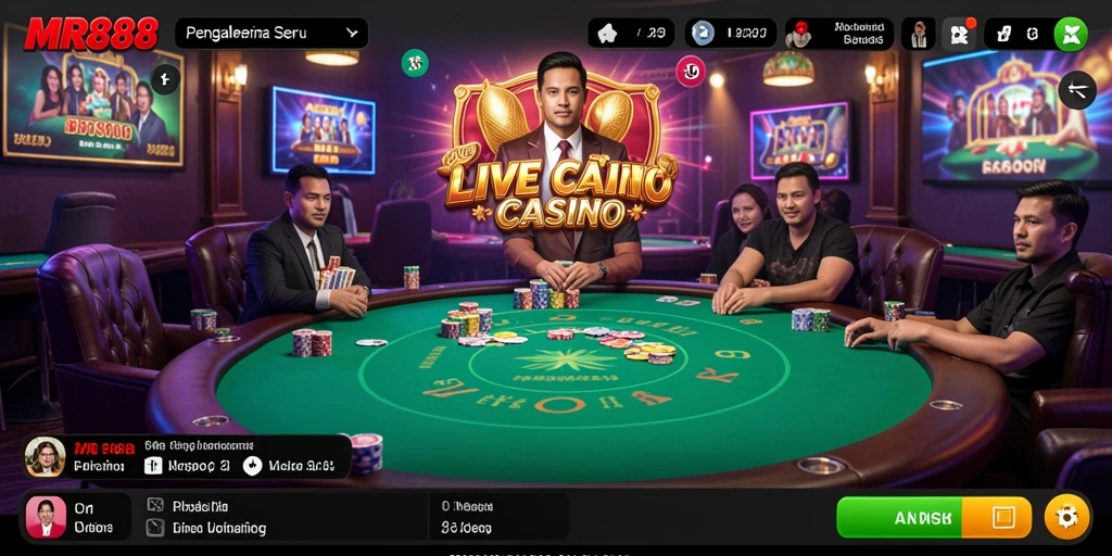 Tampilan gameplay Live Casino yang menegangkan di MR888.