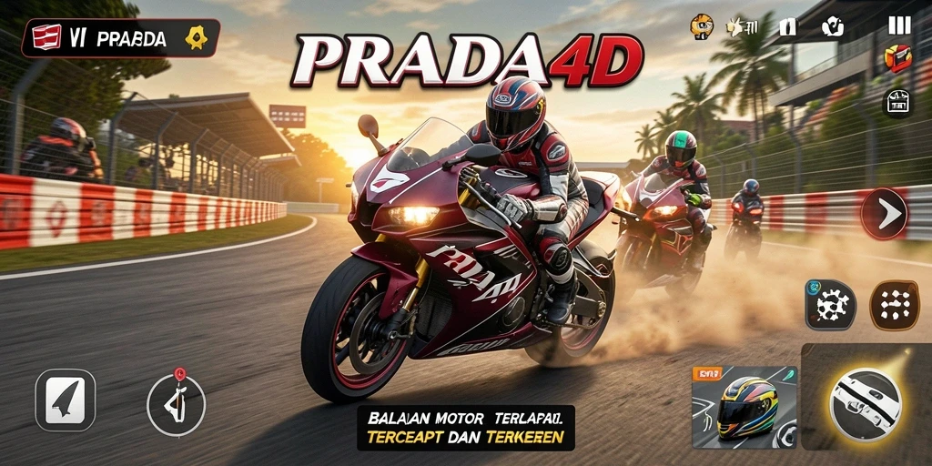 Gameplay seru dari balapan motor di PRADA4D.