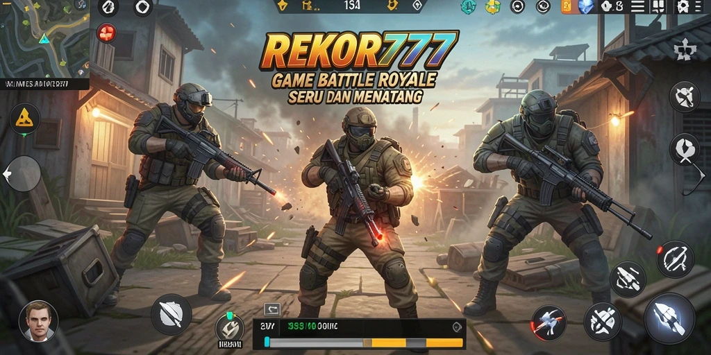 Tampilkan aksi seru dalam gameplay Battle Royale REKOR777.
