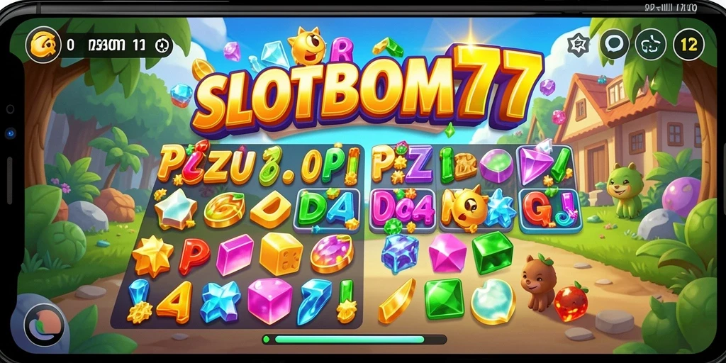Tampilan gameplay menarik dari SLOTBOM77 yang penuh tantangan puzzle.