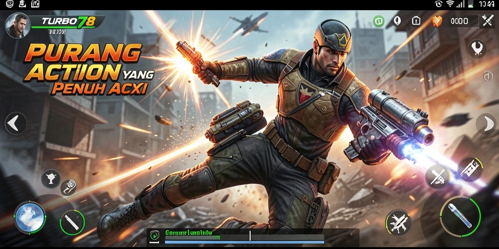 Tampilan gameplay action yang mendebarkan dari TURBO78.