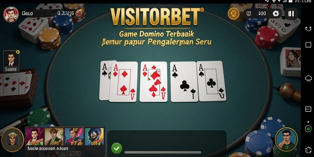 Screenshot gameplay VISITORBET yang menampilkan suasana seru permainan Domino.
